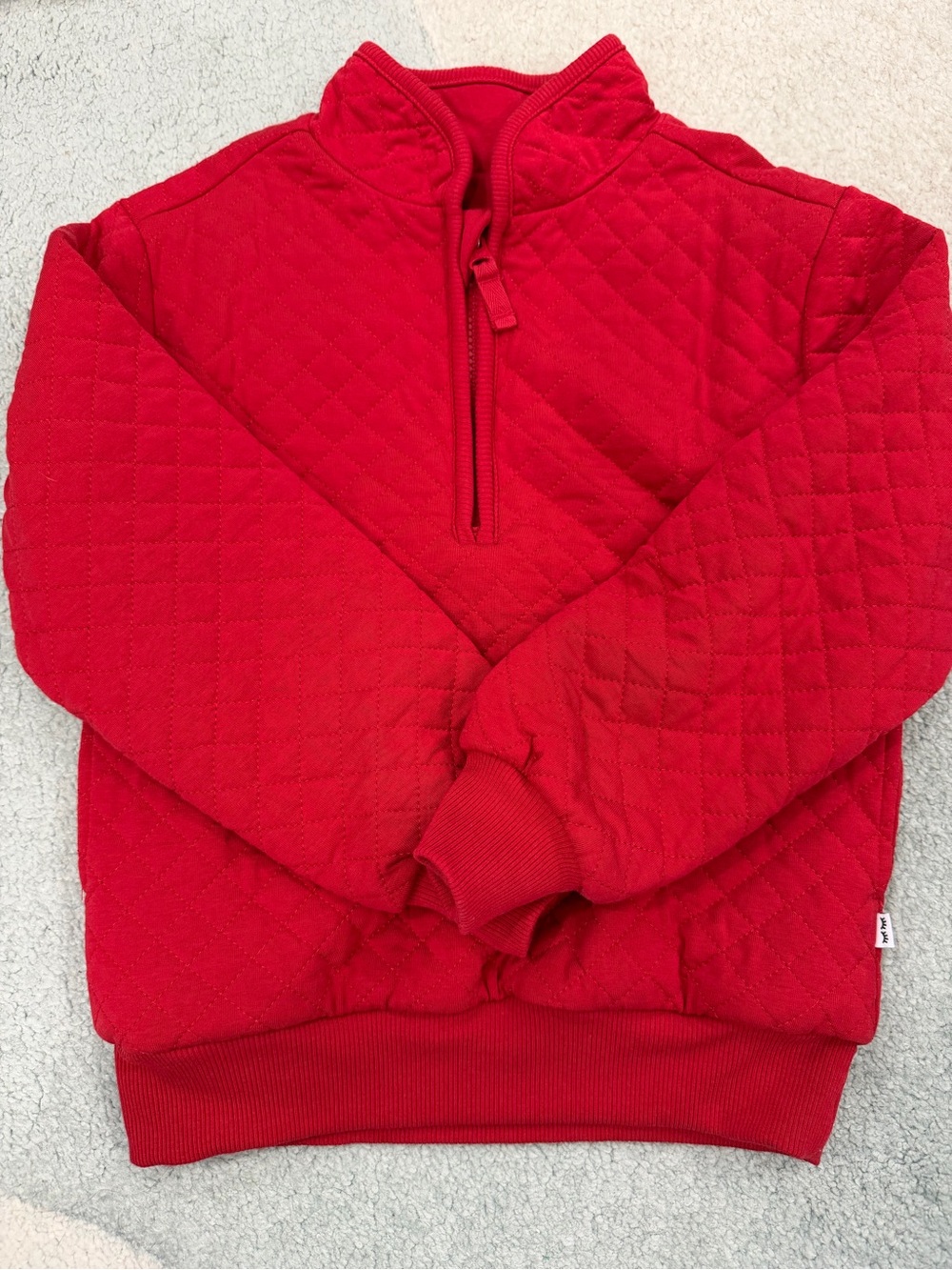 Little Sleepies Toddler 5T Red Quilted Half-Zip Pullover Sweater